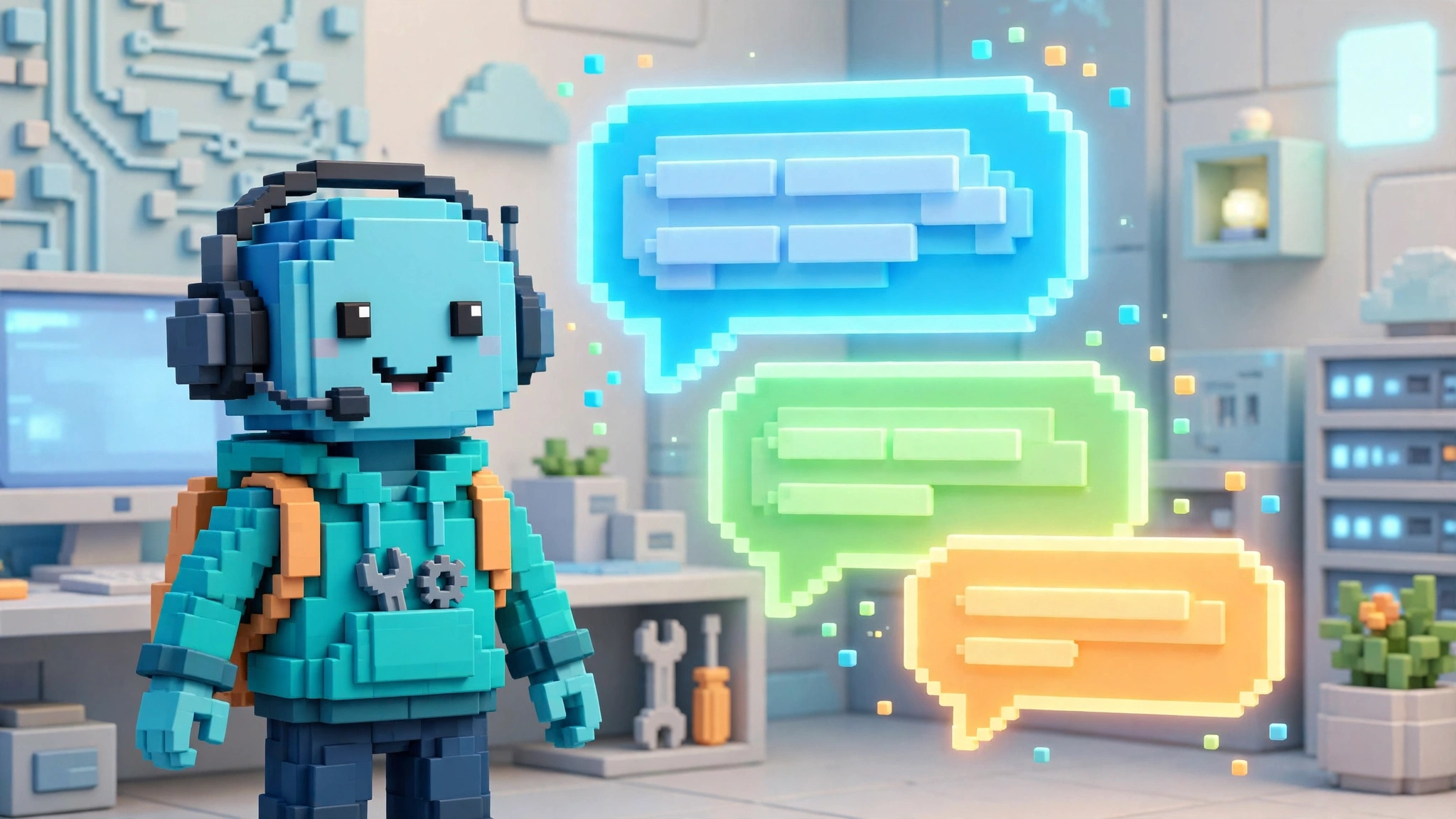 Illustration of a live chat support icon for contacting the Minecraft APK support team