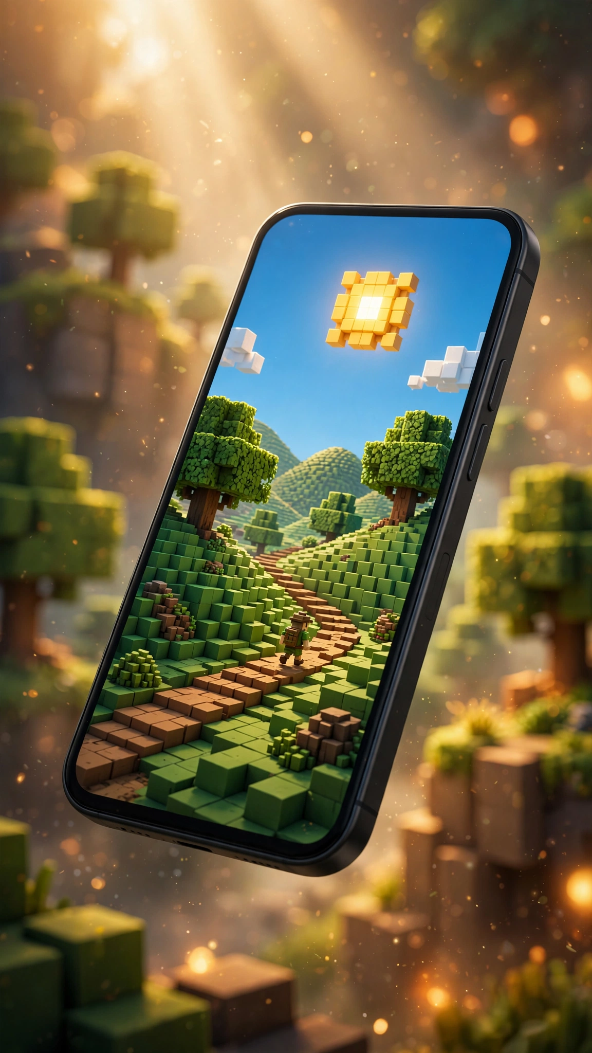 Minecraft APK Android gameplay on phone
